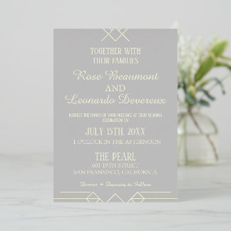 En Aluminium Ivory & Silver Luxe Wedding Invitation