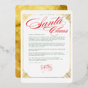 En Aluminium Lettre de remerciement de Santa Claus Invitation e