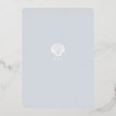 En Aluminium Light Blue Silver Seashell Wedding invitation (Verso)