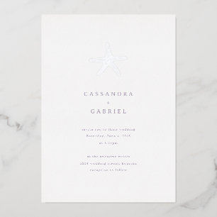 En Aluminium Lihue Mariage Argent Starfish Foil Invitation