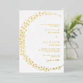 En Aluminium Lune des étoiles Mariage blanc Foil Invitation (Debout devant)