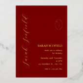 En Aluminium Luxe Red Birthday Foil Invitation (Recto)