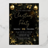 En Aluminium Luxury Black & Gold Christmas Party Invitation (Recto)