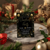 En Aluminium Luxury Black & Gold Christmas Party Invitation