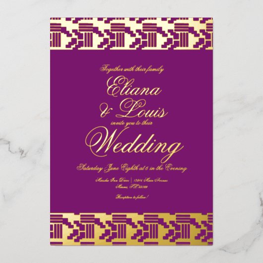 En Aluminium Mariage Africain Marquage Pressing Foil Invitation (Recto)