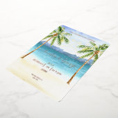 En Aluminium Mariage de plage Tropical Plage Invitation feuille (Rotation)