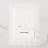 En Aluminium Mariage Enregistrer la date Invitation avec feuill (Recto)