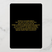 En Aluminium Mariage Luxe Invitation Gold Foil Modèle (Verso)