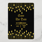 En Aluminium Mariage Luxe Invitation Gold Foil Modèle (Verso)