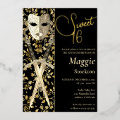 En Aluminium Masquerade médiévale Sweet 16 Invitation (Recto)