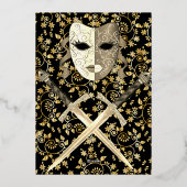 En Aluminium Masquerade médiévale Sweet 16 Invitation (Verso)