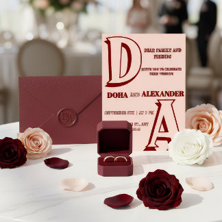 En Aluminium Minimalist Romantic Wedding invitation