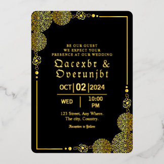En Aluminium Modèle Gold Foil Invitation de luxe