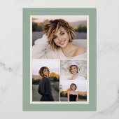 En Aluminium Modern Sage Graduation Rose Gold Foil Invitation (Verso)