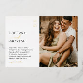 En Aluminium Moderne Design 2 Mariage photo Invitation Foil (Recto)