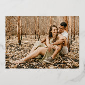 En Aluminium Moderne Design 2 Mariage photo Invitation Foil (Verso)