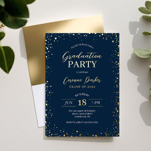 En Aluminium Moderne Glitz Graduation Party Foil Invitation