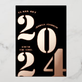 EN ALUMINIUM MODERNE GOLD GRAD PARTY FOIL INVITATION (Recto)