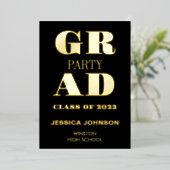 EN ALUMINIUM MODERNE GRAD PARTY FOIL INVITATION (Debout devant)