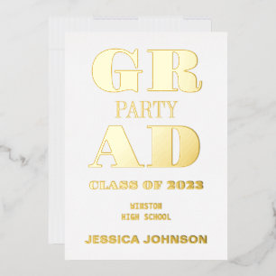 EN ALUMINIUM MODERNE GRAD PARTY FOIL INVITATION