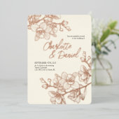 En Aluminium Moments dorés de l'orchidée | Invitation Mariage F (Debout devant)