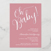 En Aluminium Mon bébé ! Invitation rose Baby shower fille (Recto)