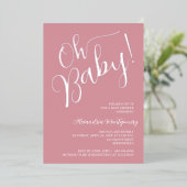 En Aluminium Mon bébé ! Invitation rose Baby shower fille (Debout devant)
