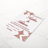 En Aluminium Moroccan Berber Pattern Wedding Invitation (Rotation)