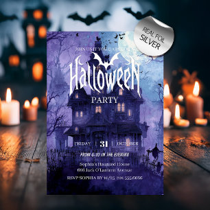 En Aluminium Mystère gothique Halloween Party Foil Invitation