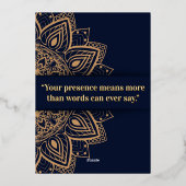 En Aluminium Navy & Gold Mandala Invitation (Verso)