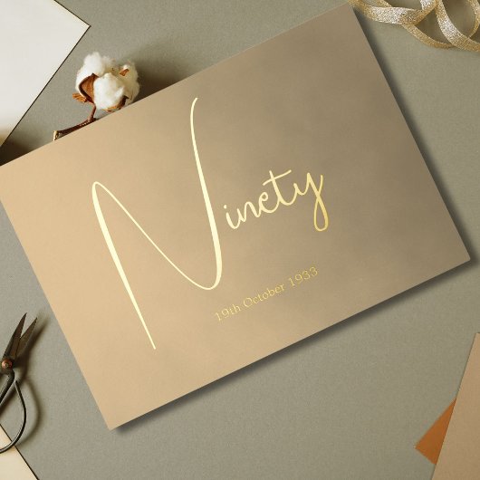 En Aluminium Ninetieth 90th Homme Anniversaire Invitation