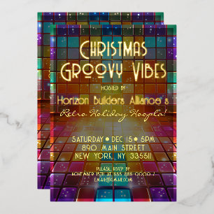 En Aluminium Noël Retro Vibes Super Invitation de fête