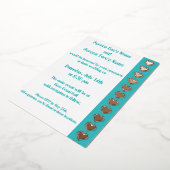 En Aluminium Notre invitation Cœurs 8 bits sous film turquoise (Rotation)