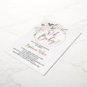 En Aluminium Oh Baby floral vrai or rose Foil Invitation (Rotation)