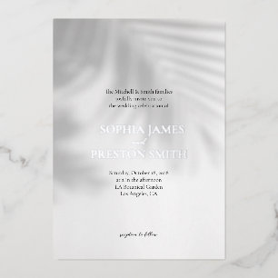 En Aluminium Palm Tree Shadow Mariage moderne Invitation avec h