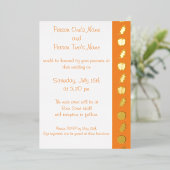 En Aluminium Patch citrouille dans Orange Foil Invitation (Debout devant)