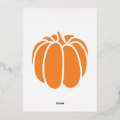 En Aluminium Patch citrouille dans Orange Foil Invitation (Verso)