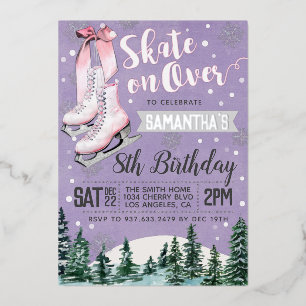 En Aluminium Patinage sur glace Invitation Anniversaire