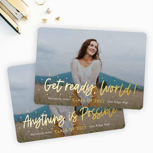 En Aluminium Perspectives positives Foil Graduation Invitation