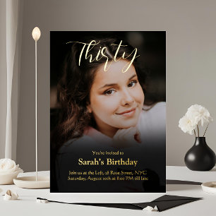 En Aluminium Photo personnalisée 30e anniversaire Invitation