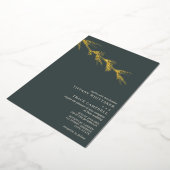 En Aluminium Pine Tree Branch Emerald Mariage Foil Invitation (Rotation)