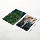 En Aluminium Pine Tree Noël Fête Photo Foil Invitation (Rotation)