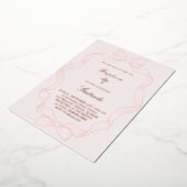 En Aluminium  pink ribbon frame Baptism Invitation (Rotation)