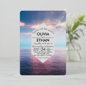 En Aluminium Plage de mer bleu ciel Mariage Foil Invitation (Debout devant)