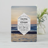 En Aluminium Plage de mer Mariage côtier Foil Invitation (Debout devant)