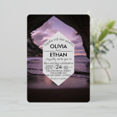 En Aluminium Plage marine bleu Mariage Foil Invitation (Debout devant)