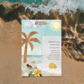 En Aluminium Plage Tropicale Côtière Photo Foil Invitation