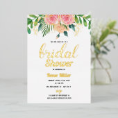 En Aluminium Poule d'or boho fleurie invitation douche nuptiale (Debout devant)