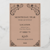 En Aluminium Pourcentage bleu foncé Invitation Mariage Foil (Verso)