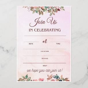En Aluminium Réception de mariage Invitation Mariage mignon Pla